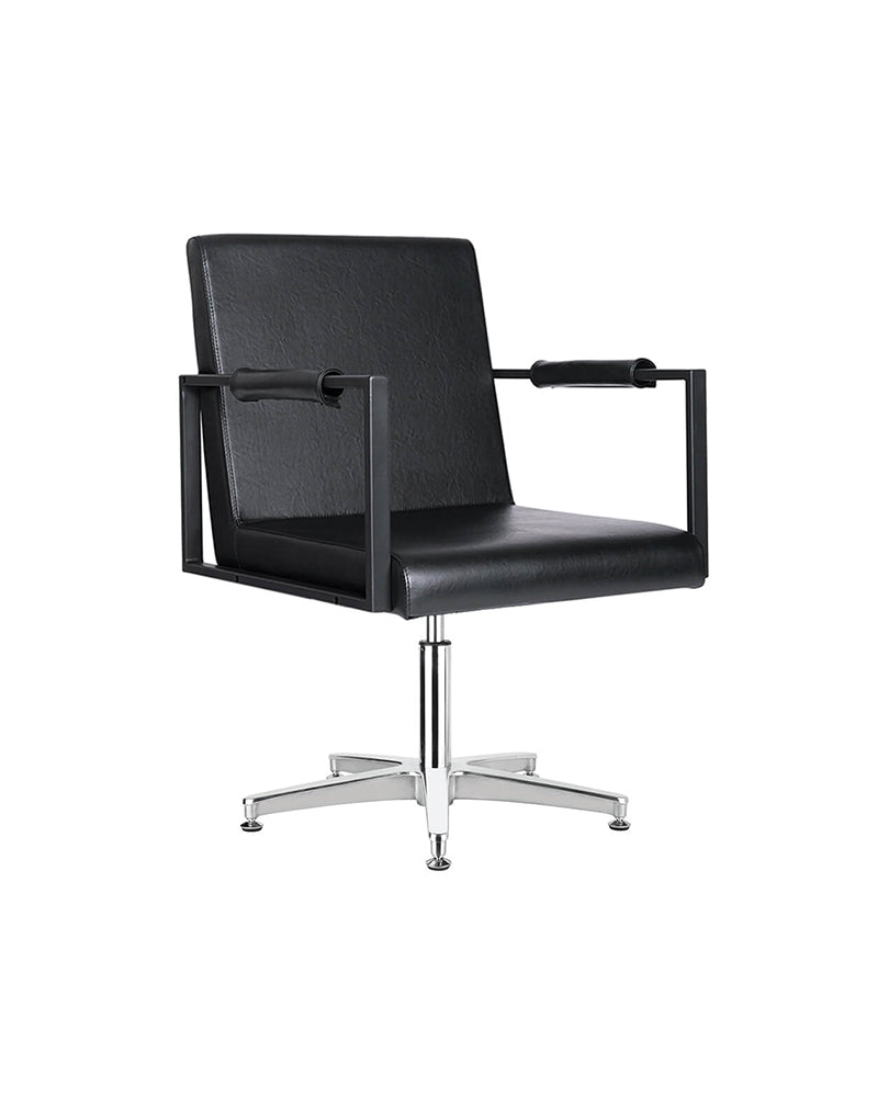 Harper - Sillón de espera negro - Base estrella cromada